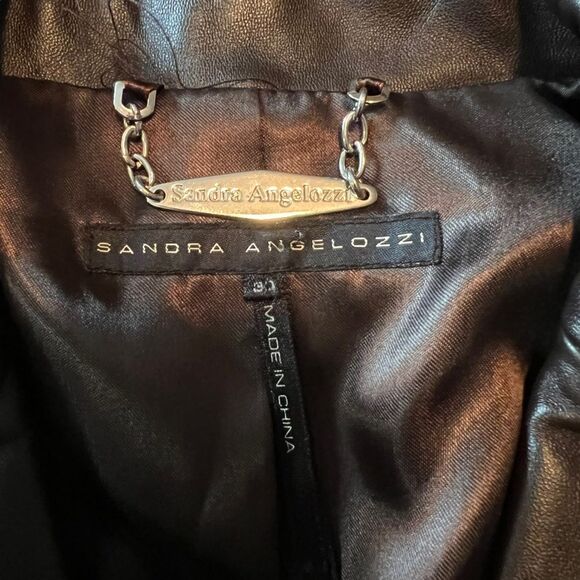 Sandra Angelozzi brown genuine leather jacket - Picture 3 of 10